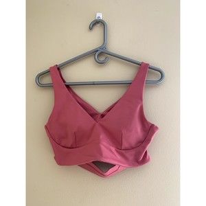 Victoria's Secret Medium Pink V-Neck Bralette Cute Workout Activewear Summer Bra